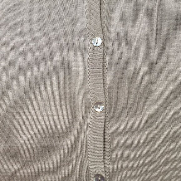 Kevo Collection Womens Silk Cardigan Size XL Beige Button-Up Deadstock - Picture 5 of 10